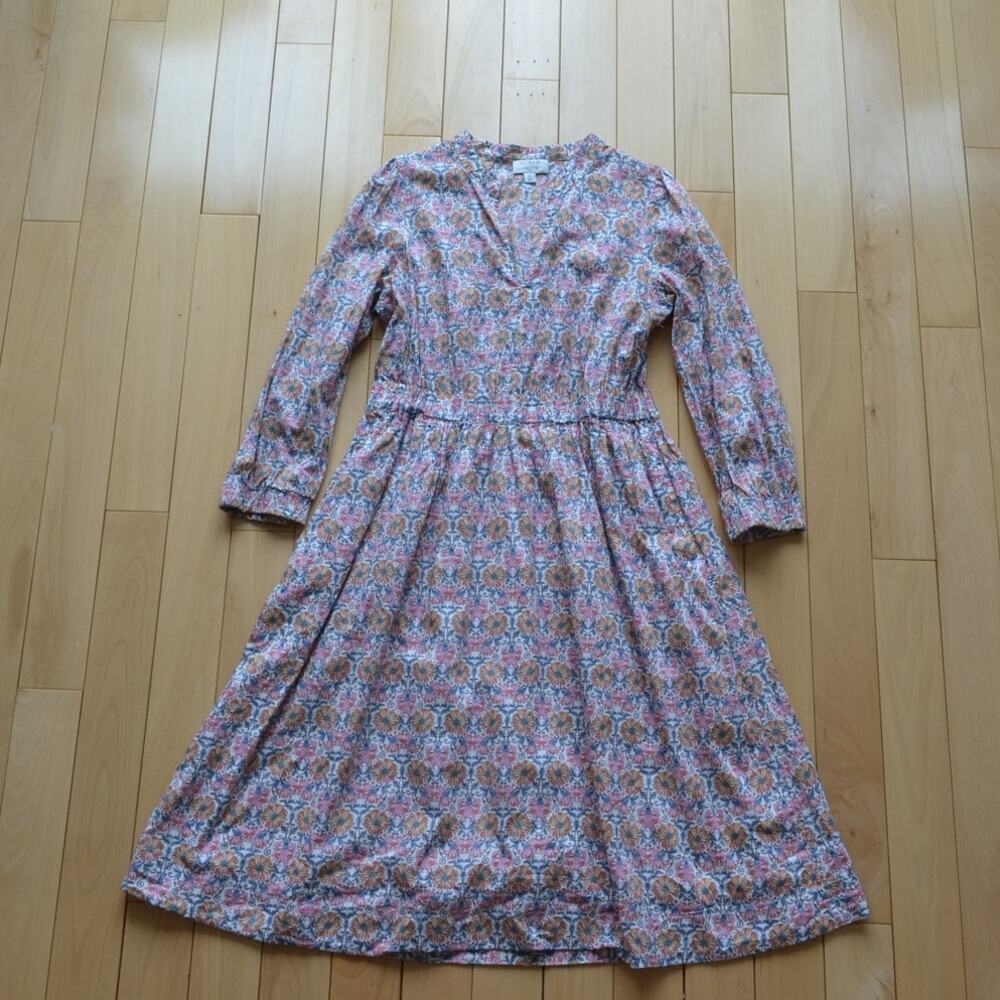 J Crew Retro Floral Liberty Long Sleeve Maxi Dress Size Medium